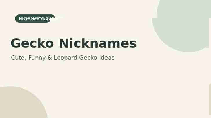 Gecko Nicknames feature graphic